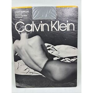 VTG 80s Calvin Klein Light Support Lycra Pantyhose 900 Dove‎ (grey) Size C 1985